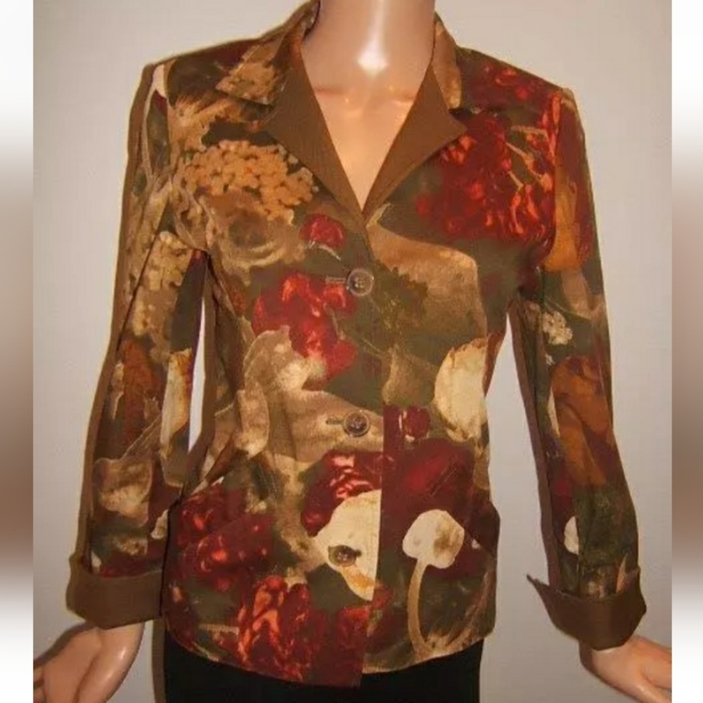 Vintage Linda Allard for Ellen Tracy Sz 16 Fall Womens Wool Blend Blazer Jacket